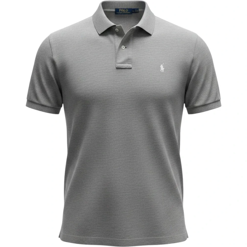 Polo Ralph Lauren Polo Shirt Mens Large Gray Short Sleeve Mesh Pony Logo